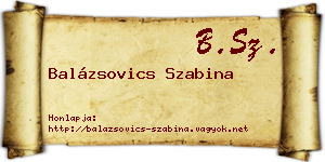 Balázsovics Szabina névjegykártya