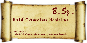 Balázsovics Szabina névjegykártya