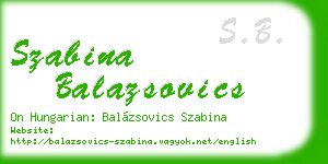 szabina balazsovics business card